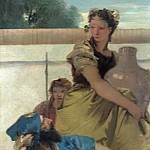 Tiepolo A Seated Man and a Girl with a Pitcher, Artist: Tiepolo, Giovanni Battista