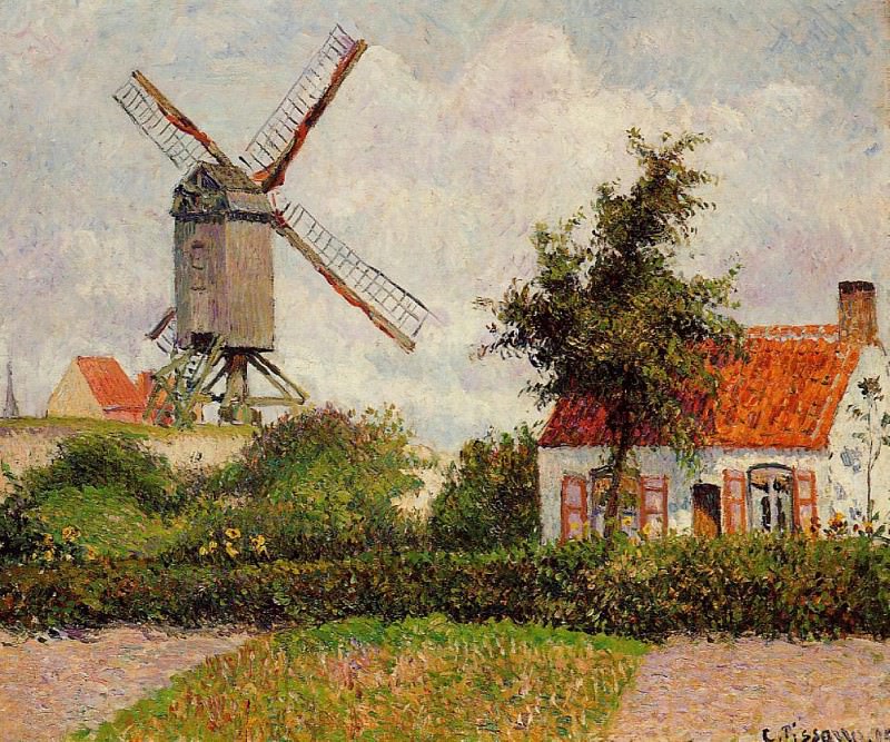   : Windmill at Knocke, Belgium. (1894), : Pissarro, Camille