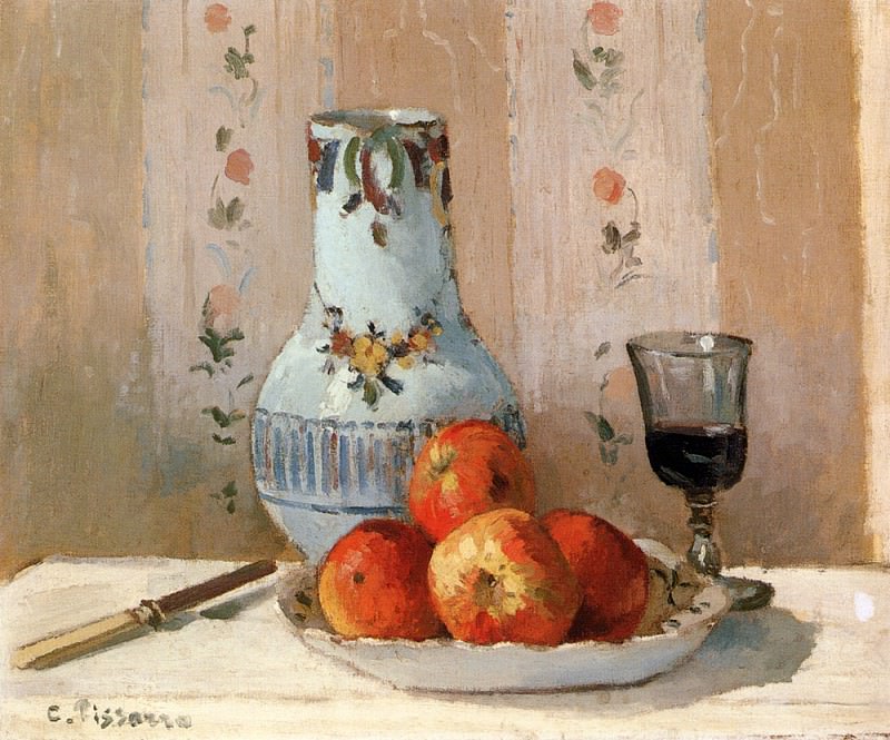   : Pissarro Camille Still Life With Apples And Pitcher, : Pissarro, Camille