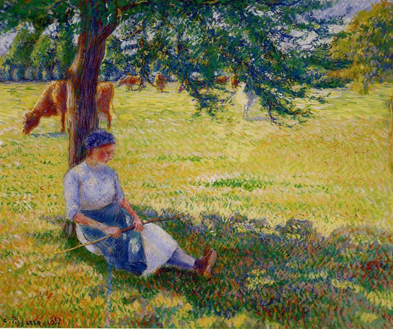   : Cowgirl, Eragny. (1887), : Pissarro, Camille