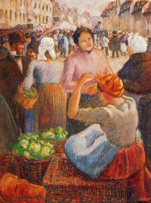   : Marketplace, Gisors. (1891), : Pissarro, Camille