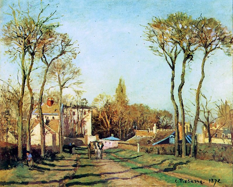   : Pissarro Camille Entry into the village of Voisins Sun, : Pissarro, Camille