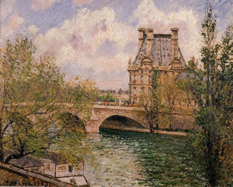 The Pavillion de Flore and the Pont Royal. (1902). Писсарро, Камиль