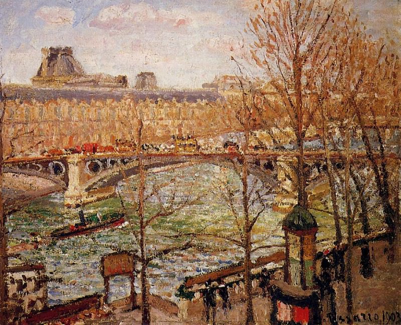   : The Pont du Carrousel, Afternoon. (1903), : Pissarro, Camille