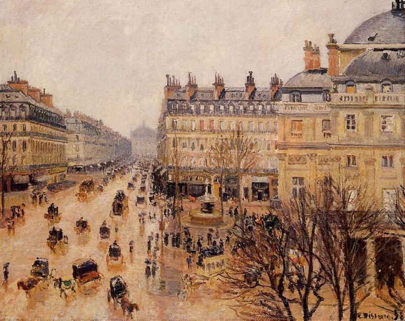   : Place du Theatre Francais - Rain Effect. (1898), : Pissarro, Camille