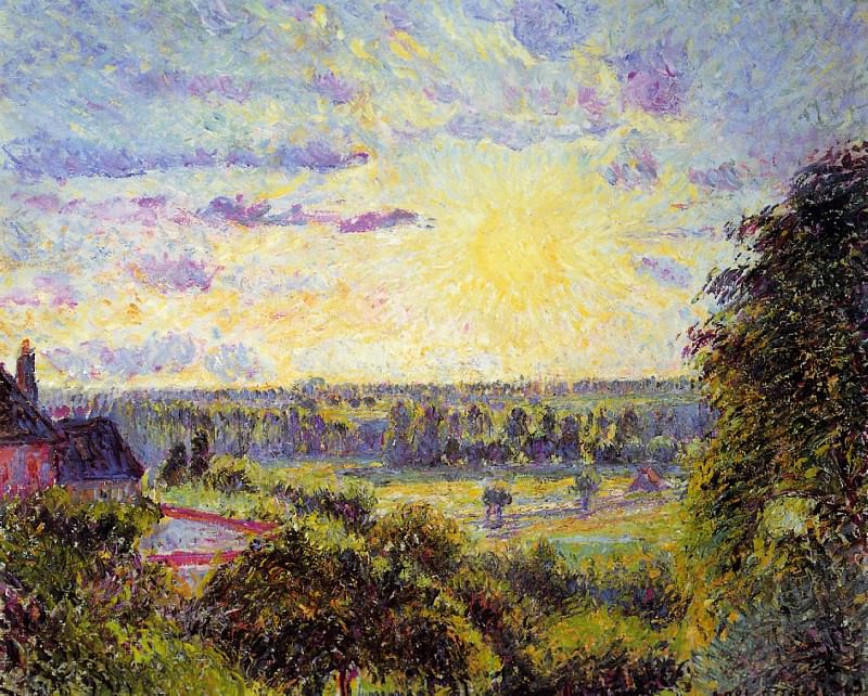 Sunset at Eragny. (1891). Писсарро, Камиль