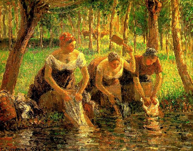   : Laundring Women. Eragny-sur-Eptes. (1895), : Pissarro, Camille