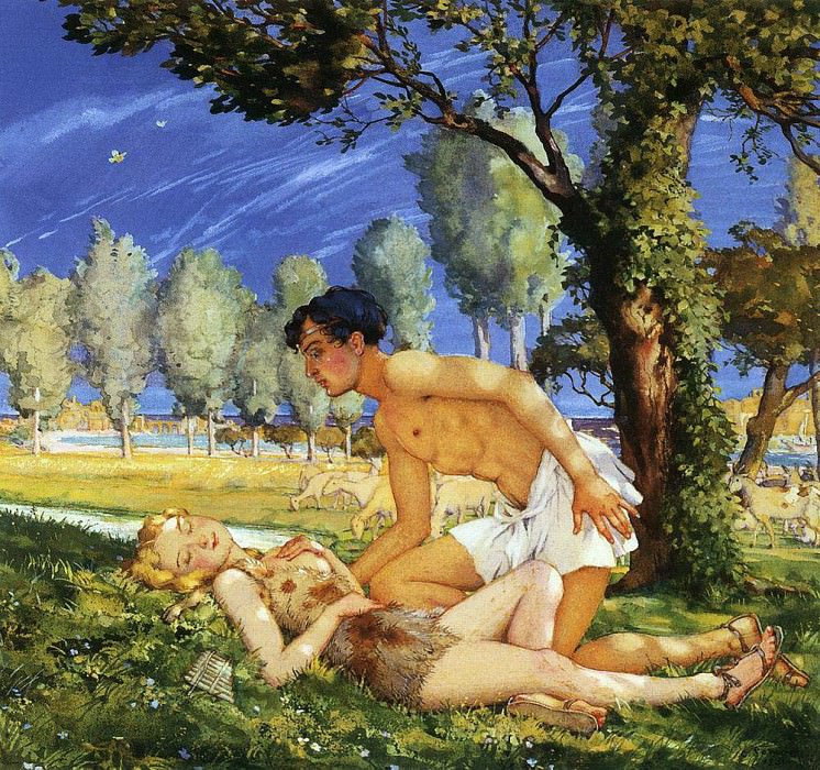 Иллюстрация к роману Лонга Дафнис и Хлоя4. 1930. Сомов Константин Андреевич (1869-1939)
