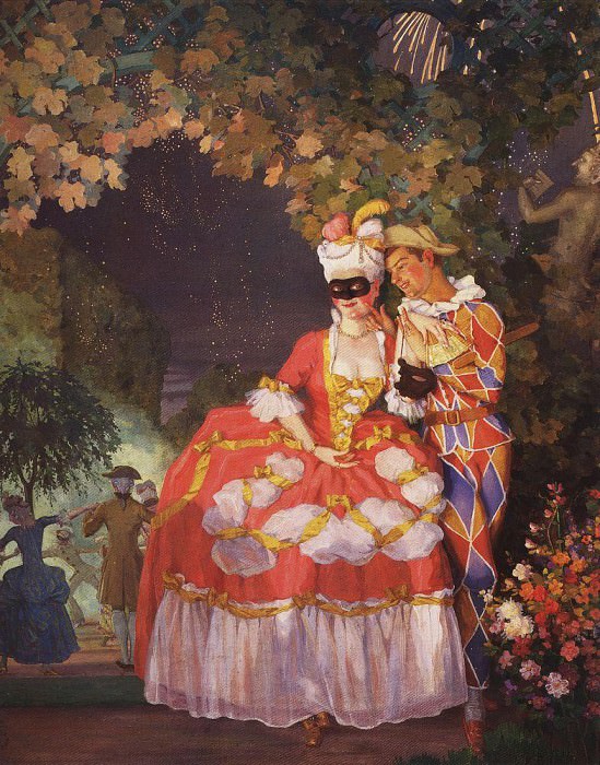 Арлекин и дама. 1921. Сомов Константин Андреевич (1869-1939)