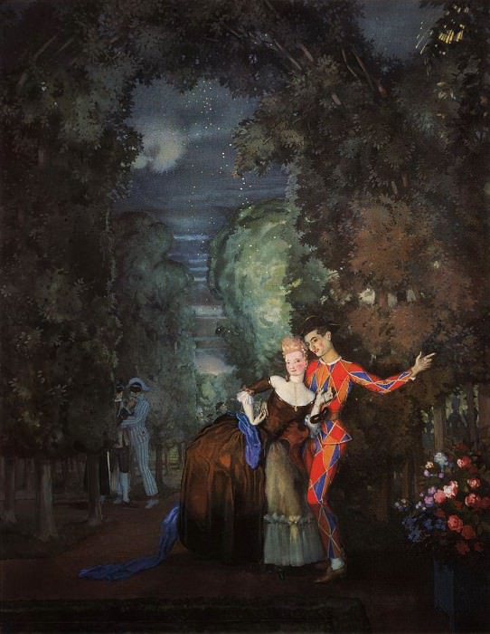 Сомов Константин Андреевич (1869-1939) - Арлекин и дама. 1912