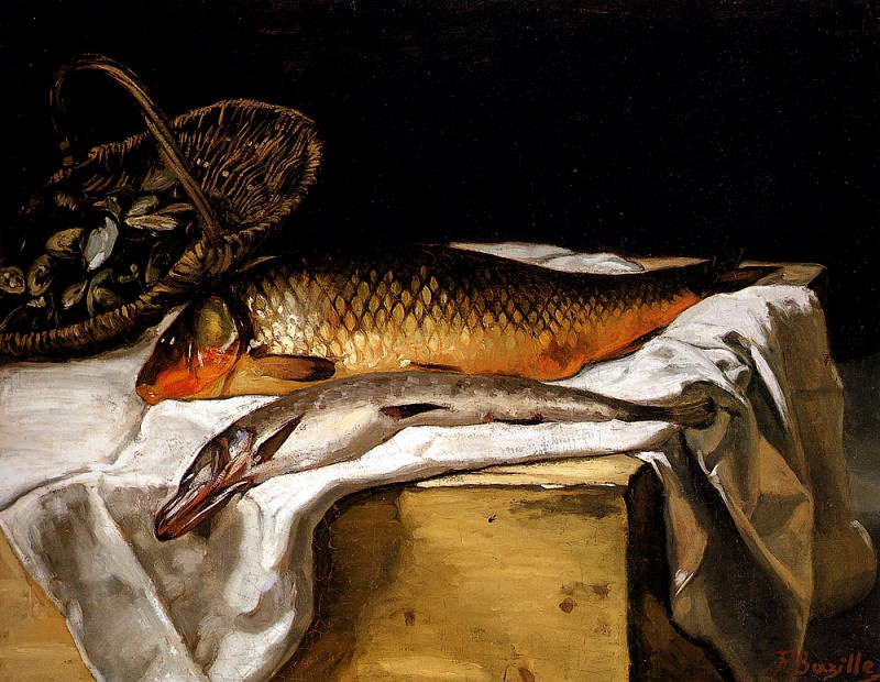 Bazille Frederic Still Life With Fish, Artist: Bazille, Frederic