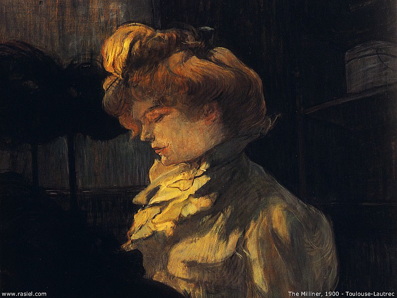 Изображение в архиве: 1900 - Henri Toulouse Lautrec - The milliner , Автор: Toulouse-Lautrec, Henri De