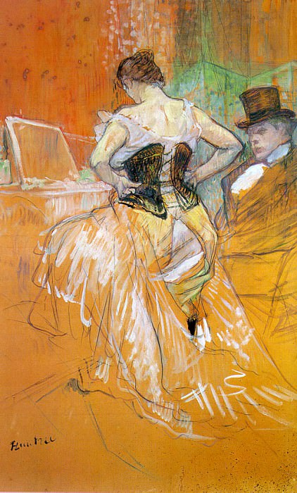 Изображение в архиве: Toulouse-Lautrec Study for Elles (Woman in a Corset), 1896, Автор: Toulouse-Lautrec, Henri De