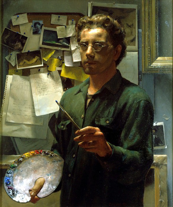   : Self Portrait with Palette, : Collins, Jacob