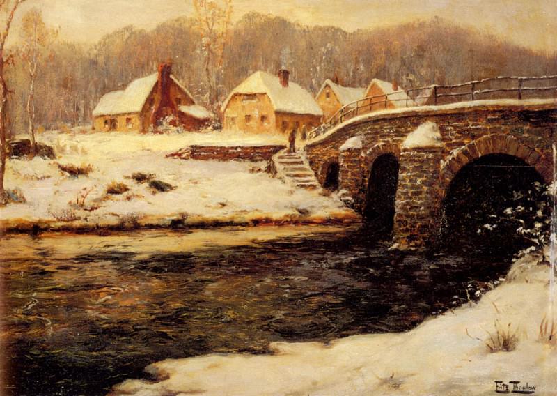 Thaulow Frits A Stone Bridge Over A Stream In Water. Thaulow 