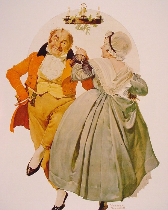 Archived image: Merry Christmas Couple Dancing, Artist: Rockwell, Norman