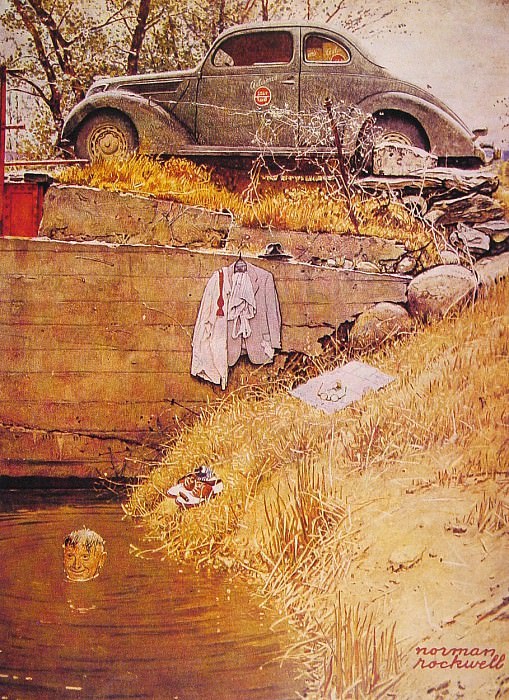 The Swimming Hole, Artist: Rockwell, Norman