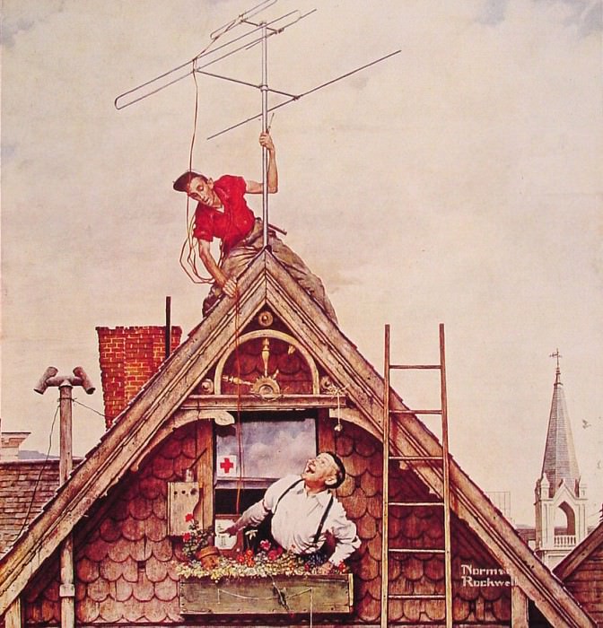 New Television Antenna, Artist: Rockwell, Norman