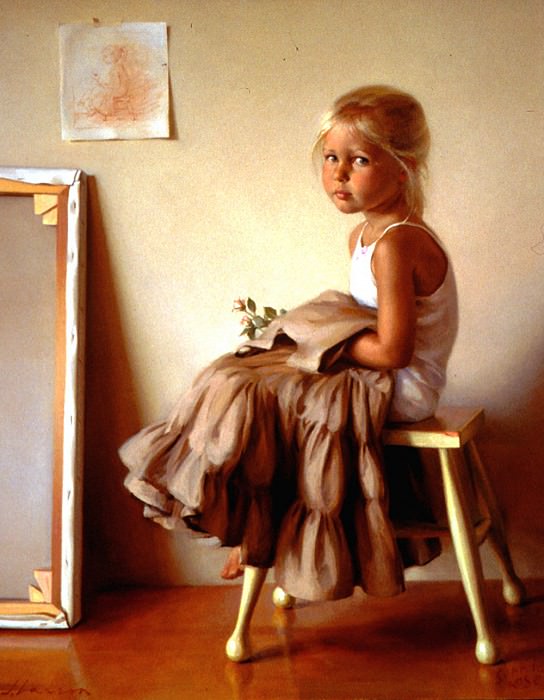 Larson Jeffrey 2000 Portrait Of The Artist daughter, Sophia Rose 36by44in, : Larson, Jeffrey T