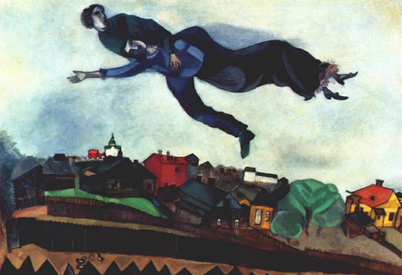 ���� ����� - chagall over the village 1915