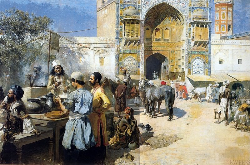 An Open-Air Restaurant Lahore. Edwin Lord Weeks - ����� ���� ���� (1849-1903)