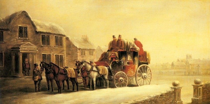Maggs John Charles A Coach Outside An Inn In Winter.
