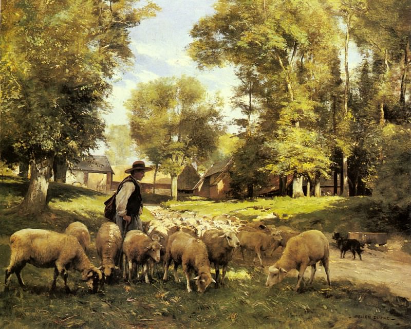   : Dupre Julien A Shepherd And His Flock, : Dupre, Julien