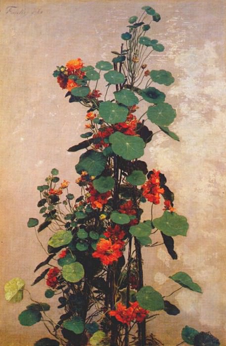 : fantin-latour nasturtiums 1880, : Fantin-Latour, Ignace-Henri-Jean-Theodore