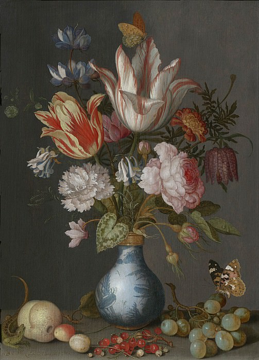 ����� 1 - ������������ ��������� ����������� �������� - Balthasar van der Ast   Flowers in a blue 