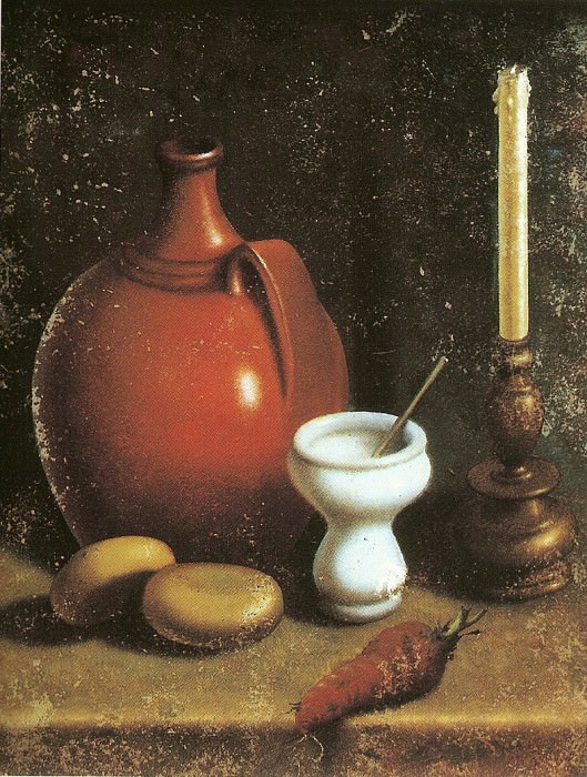 Archived image: Carlo Magini 1720   1806   Nature morte   la chandelle cruche oignon blanc échelle et papier plié   16810 203, Artist:  ,  1 -- European art, part 1
