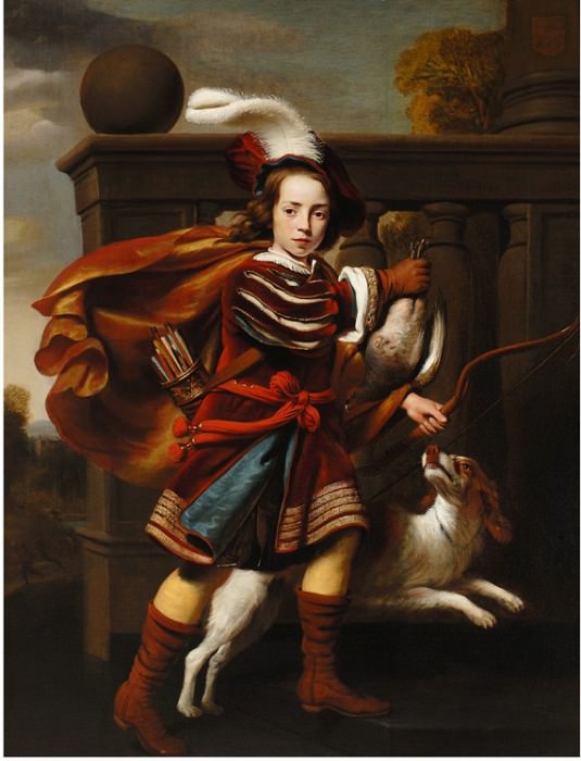 ����� 1 - ������������ ��������� ����������� �������� - CORNELIS BISSCHOP    Portrait of a Young Boy as a Hunter with Hi
