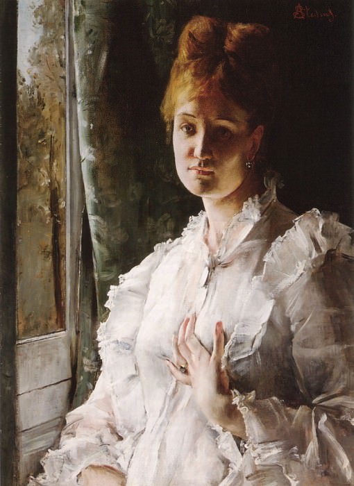 Portrait of a Woman in White, : Stevens, Alfred