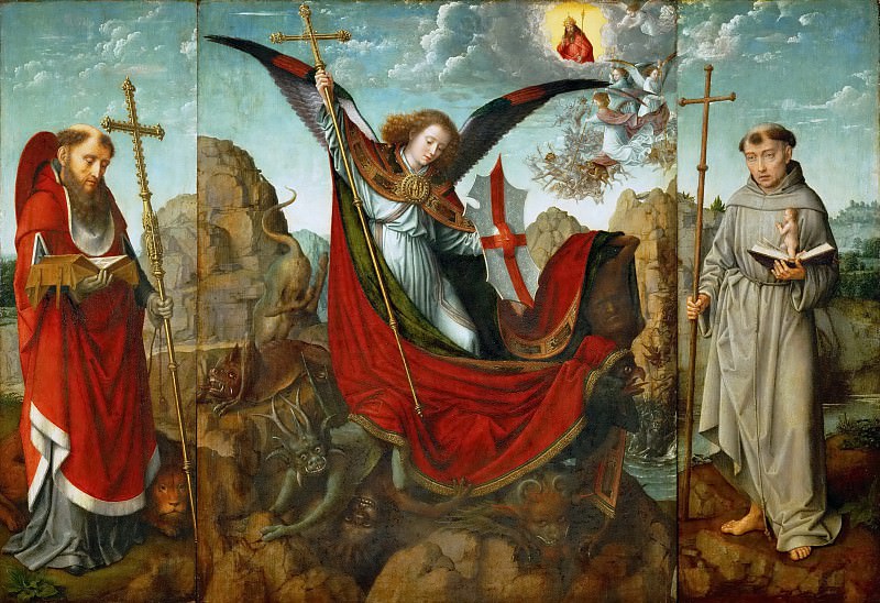 Музей истории искусств - Герард Давид - Алтарь св Михаила со свв Иеронимом и Антонием Падуанским