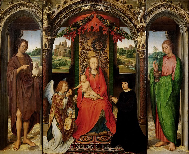 Музей истории искусств - Ханс Мемлинг - Триптих с Богоматерью и Младенцем на престоле