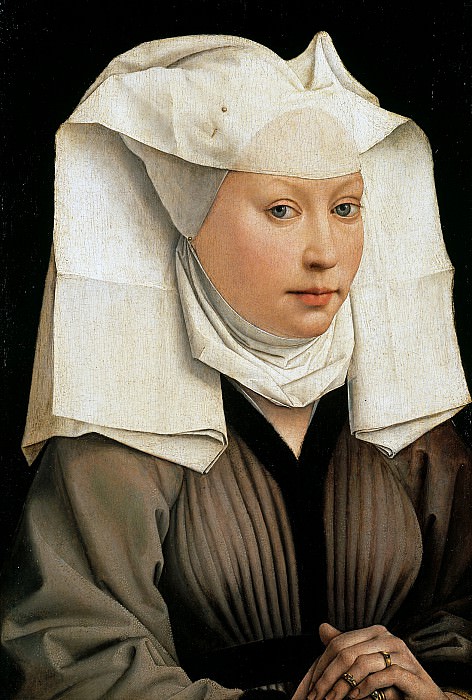 Рогир ван дер Вейден - Портрет женщины в боннэ [Portrait of a Woman with a Winged Bonnet], Artist: Weyden, Rogier Van Der