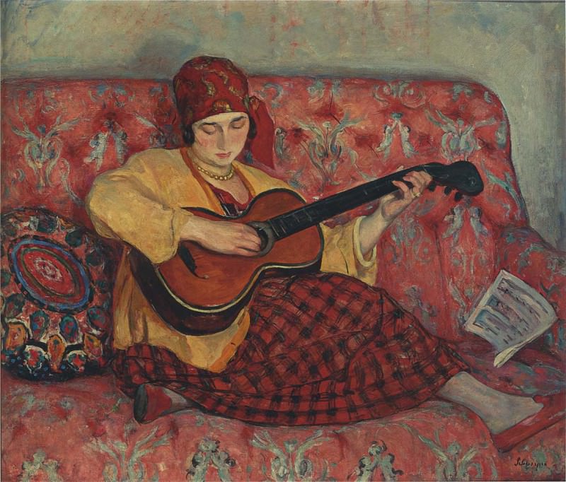 Young Girl with Guitar 1923, : Lebasque, Henri ( Lebasque)
