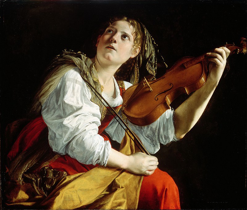 ������� �� �������� (�������� ���� ���������, ���������, � ������ ��.�������) [Young Woman with a Violin (possibly a portrait of his daughter Artemisia Gentileschi 1597-1651 interpreted as the personification of St. Cecilia)] 1612, �����: Gentileschi, Orazio (������ �����������)Gentileschi, Orazio (�������� �� Gallerix.ru)
