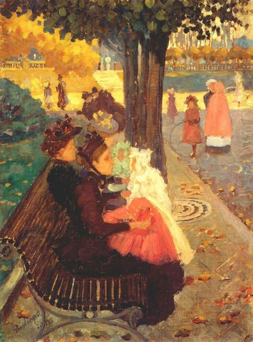 prendergast the tuileries gardens, paris 1892-4. , 
