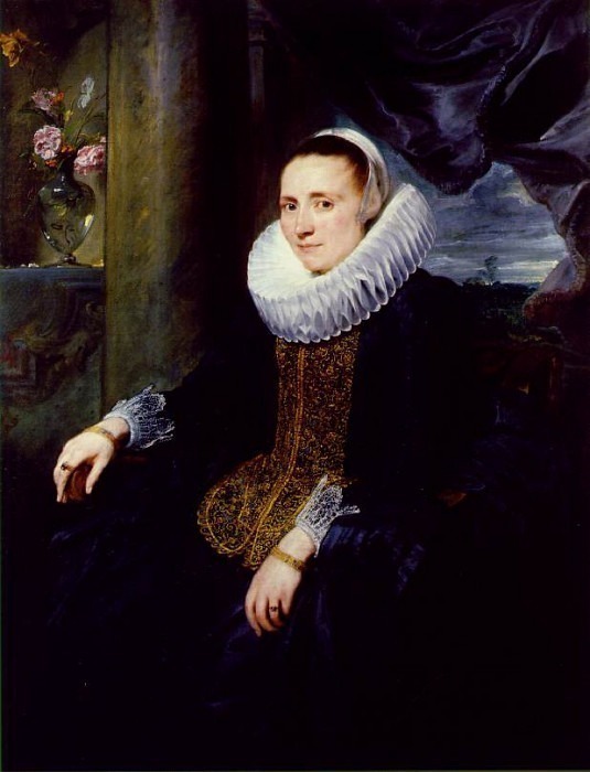 van Dyck Margareta Snyders, ca 1620, 130.7 x 99.3 cm, Frick . ����, ������� ���