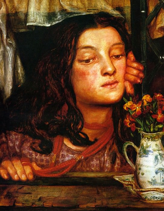 Girl at a Lattice, : Rossetti, Dante Gabriel (  )Rossetti, Dante Gabriel (  Gallerix.ru)