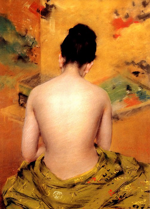   : Chase William Merritt Back Of A Nude, : Chase, William Merrit