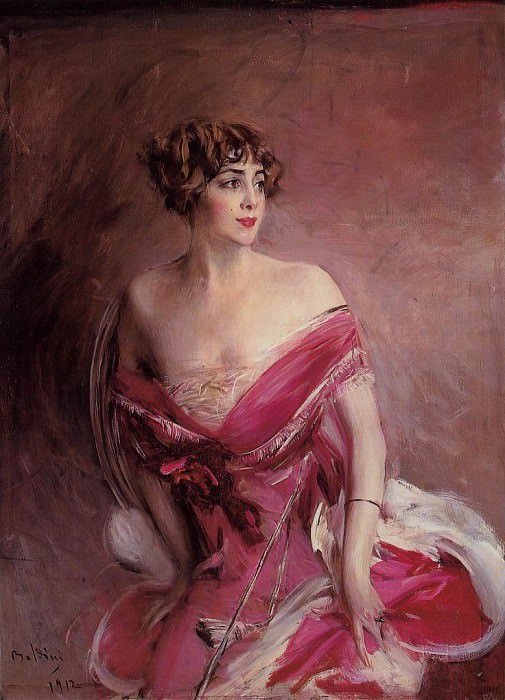 Boldini Giovanni Portrait of Mlle de Gillespie -La Dame de Biarritz-.  Boldini