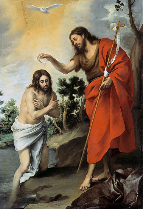   : Bartolome Esteban Murillo - The Baptism of Christ, : Murillo, Bartolome Esteban