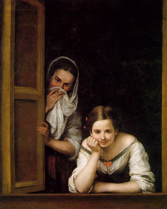   : Murillo Two Women at a Window ca 1670, NG Washington, : Murillo, Bartolome Esteban