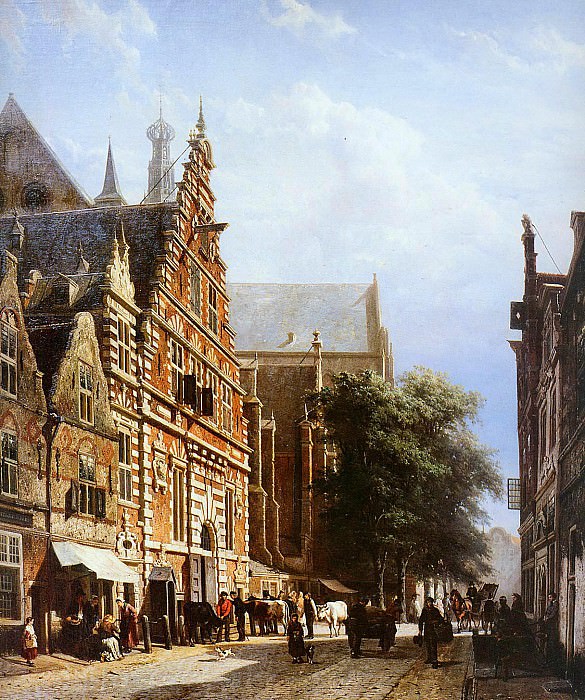 Springer Cornelis Vleeschhal and Grote Kerk in Haarlem Sun, : Springer, Cornelis