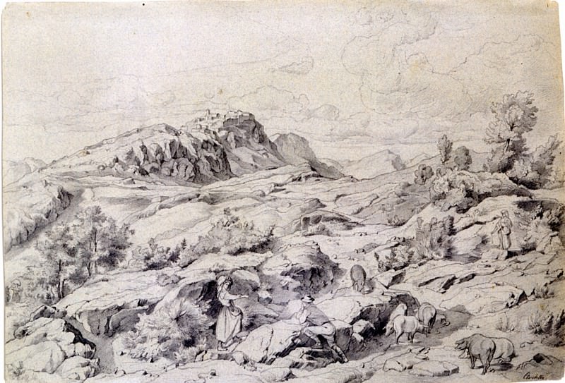 ����� 2 - ������������ ��������� ����������� �������� - Friedrich Preller &nbsp; Landscape near Civitella with Shepherds &nbsp; 18