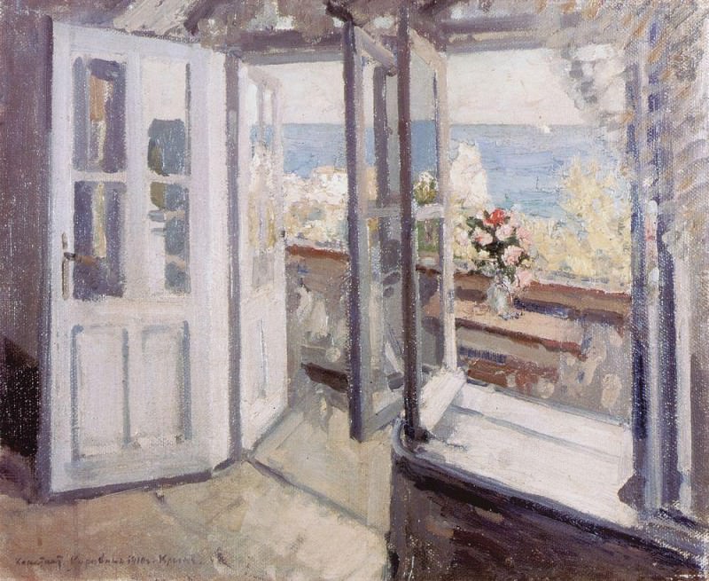 Коровин Константин Алексеевич (1861-1939) - Балкон в Крыму. 1910