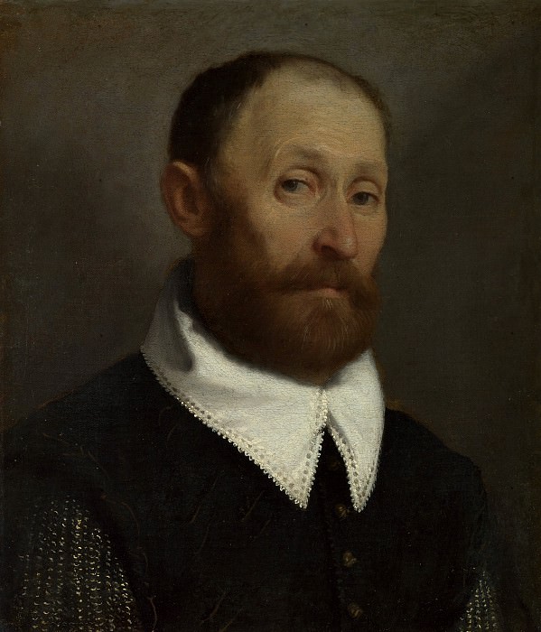      [Portrait of a Man with Raised Eyebrows], : Moroni, Giovanni Battista (  )