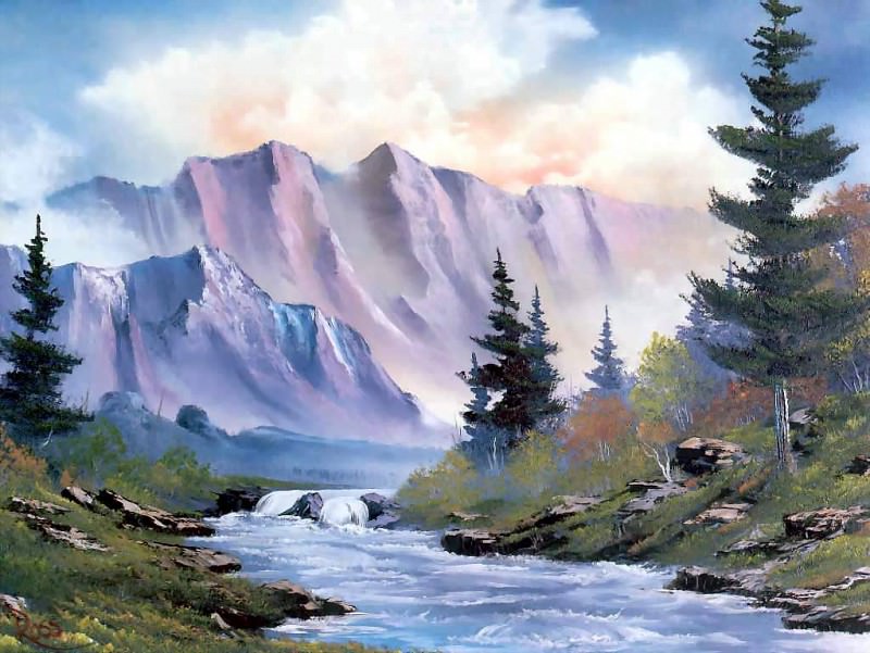 ��� ���� - bob ross csg044 bubbling mountain brook