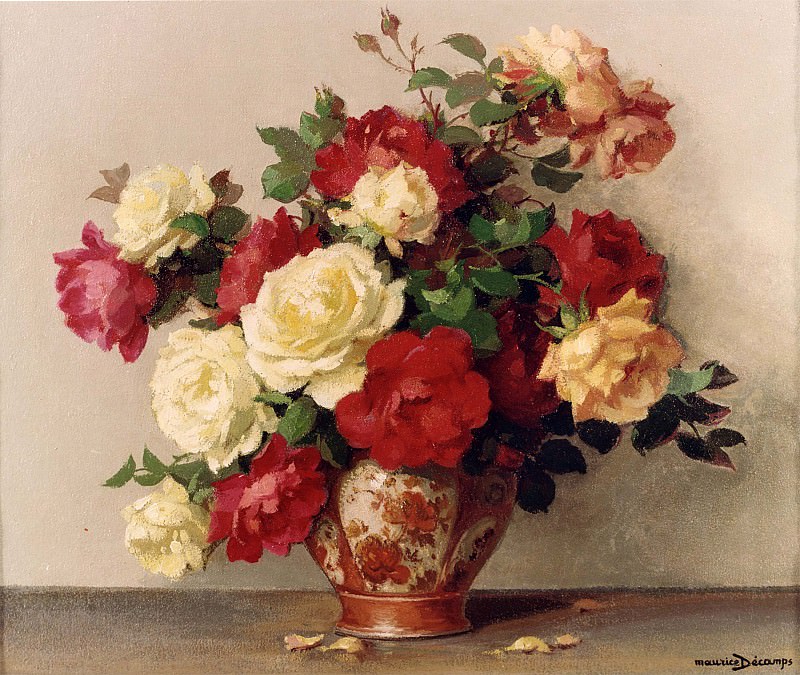  4 -     - Maurice Decamps   Roses in a Vase   11988 2426